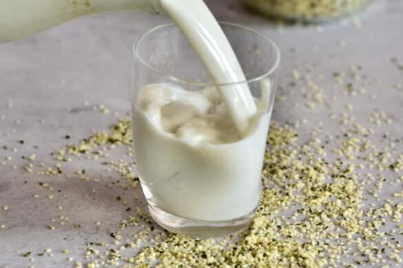 hempseed milk in a glass