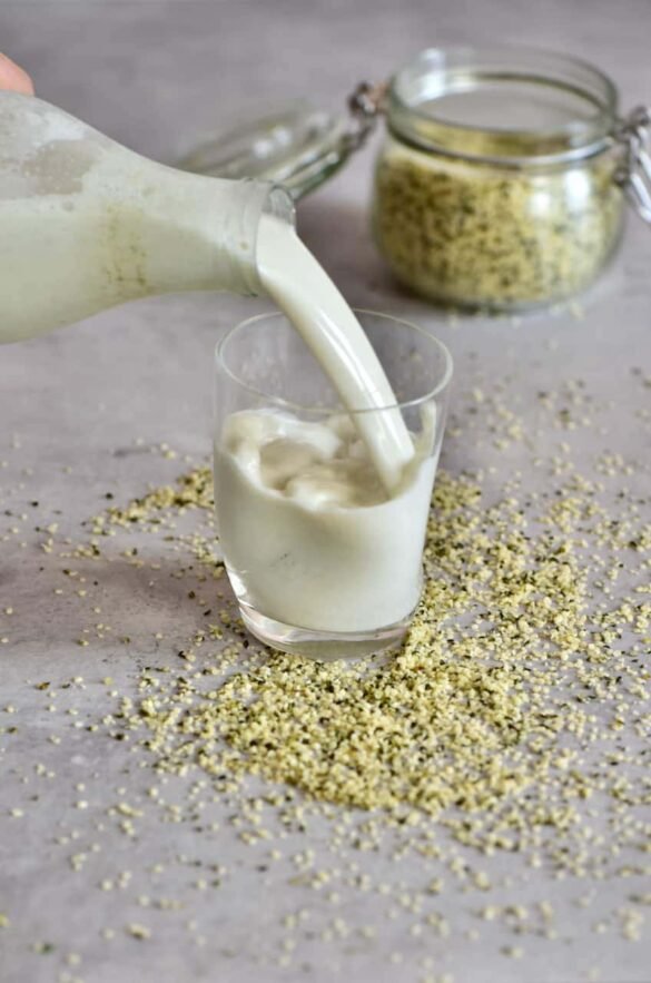 hempseed milk in a glass