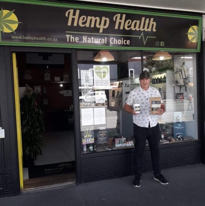Hemp Health (Invercargill) storefront and owner