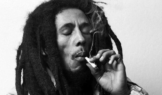 Bob Marley smoking marijuana